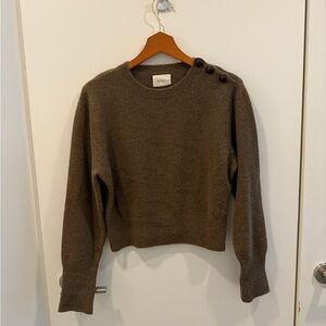 Doen olive green sweater size S small 100% cashmere